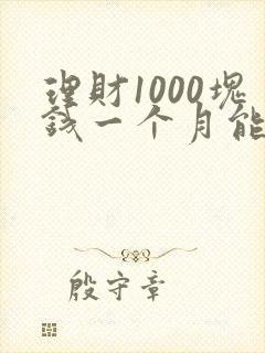 理财1000块钱一个月能赚多少