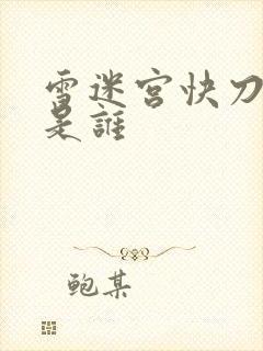 雪迷宫快刀老宋是谁封面