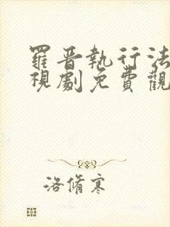 罗晋执行法官电视剧免费观看封面