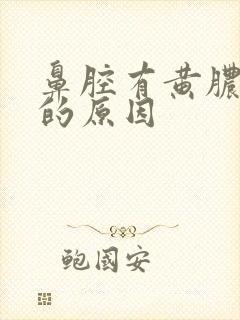 鼻腔有黄脓鼻涕的原因