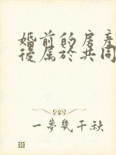 婚前的房产再婚后属于共同财产吗