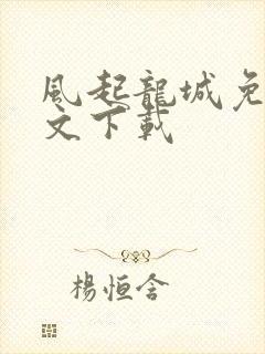 风起龙城免费全文下载封面