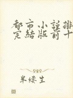 都市小说排行榜完结版前十名封面