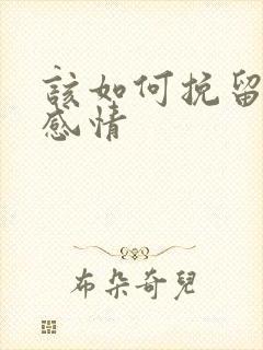 该如何挽留一段感情封面