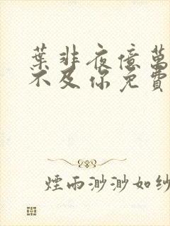 叶非夜亿万星辰不及你免费阅读