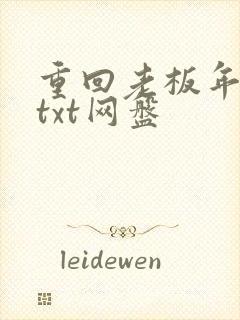 重回老板年少时txt网盘封面