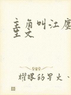 主角叫江尘的重生文