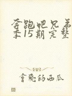 奔跑吧兄弟第一季15期完整版封面