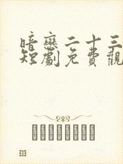 暗恋二十三年冬短剧免费观看全集