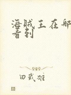 海贼王在哪里能看到