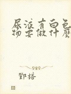 尿液有白色沉淀物要做什么检查封面