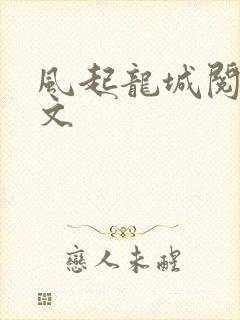 风起龙城阅读全文