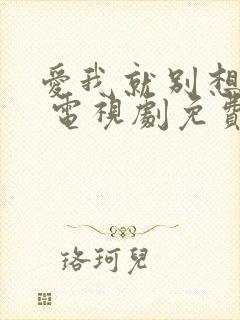 爱我就别想太多 电视剧免费封面