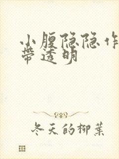 小腹隐隐作痛白带透明