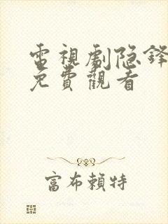 电视剧隐锋全集免费观看