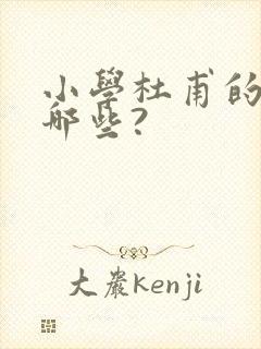 小学杜甫的诗有哪些?