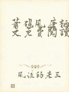 萧砚风唐栖雾全文免费阅读封面