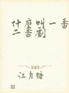 什么叫一番剧和二番剧