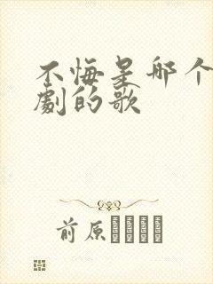 不悔是哪个电视剧的歌