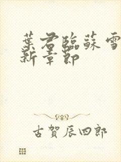 叶君临苏雪儿最新章节