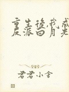 重生后,我成了反派白月光封面