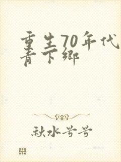 重生70年代知青下乡封面