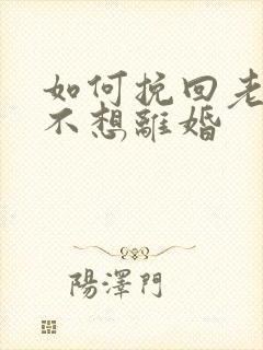 如何挽回老公我不想离婚