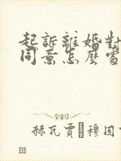 起诉离婚对方不同意怎么处理封面