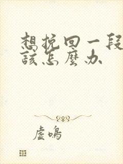 想挽回一段感情该怎么办