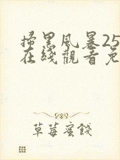 扫黑风暴25集在线观看免费完整版