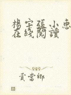 杨宇张小惠小说在线阅读