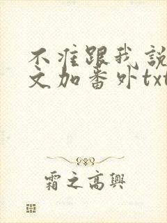 不准跟我说话全文加番外txt