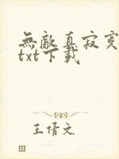 无敌真寂寞全本txt下载封面