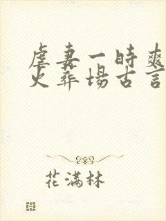 虐妻一时爽追妻火葬场古言