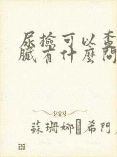 尿检可以查出肾脏有什么问题吗