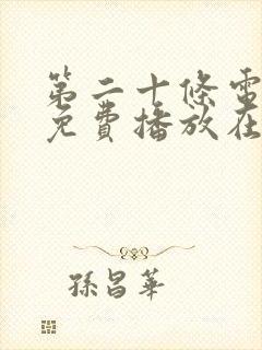 第二十条电视剧免费播放在线观看