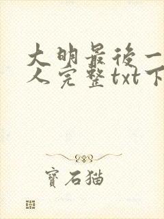 大明最后一个狠人完整txt下载封面