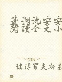 萧渊沈安安免费阅读全文小说