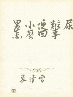 男小便难尿出来怎么回事