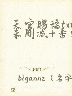 天官赐福txt未删减+番外