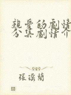 亲爱的剧情介绍分集剧情介绍封面