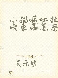 小猫呕吐拉稀不吃东西怎么办