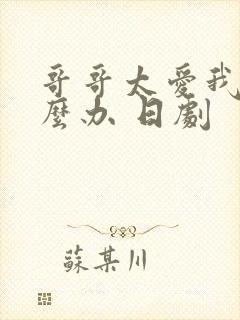 哥哥太爱我了怎么办 日剧封面