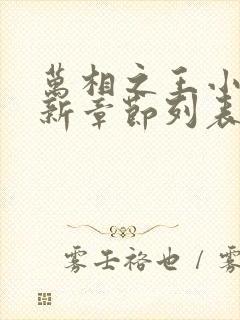 万相之王小说最新章节列表