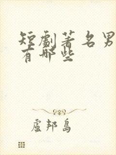 短剧著名男演员有哪些封面