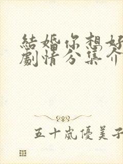 结婚你想好了吗剧情分集介绍封面