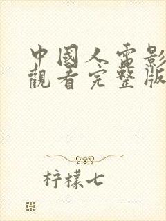 中国人电影免费观看完整版高清