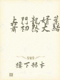 上门龙婿叶辰和萧初然大结局