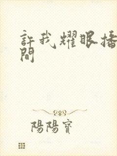 许我耀眼播放时间封面