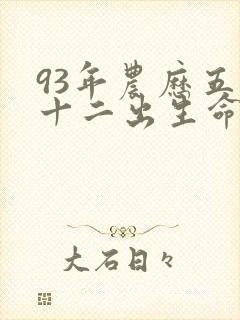 93年农历五月十二出生命运